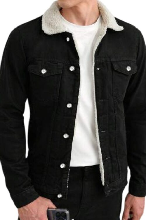 Veste sport chic en jean noire