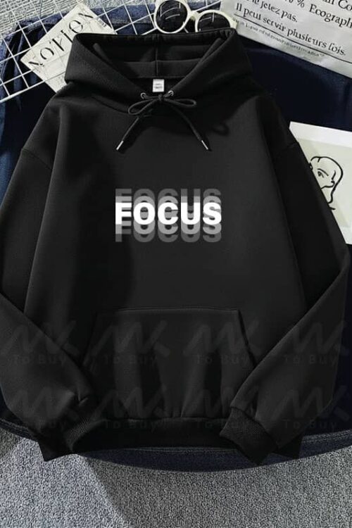 Capuche avec design Focus – Noir