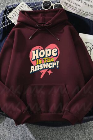 Capuche avec design Hope Is The Answer Burgundi