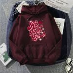 capuche avec design You Need Love Burgundi