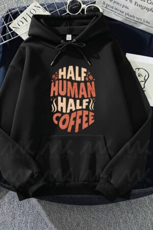 capuche pour hommes noir avec design