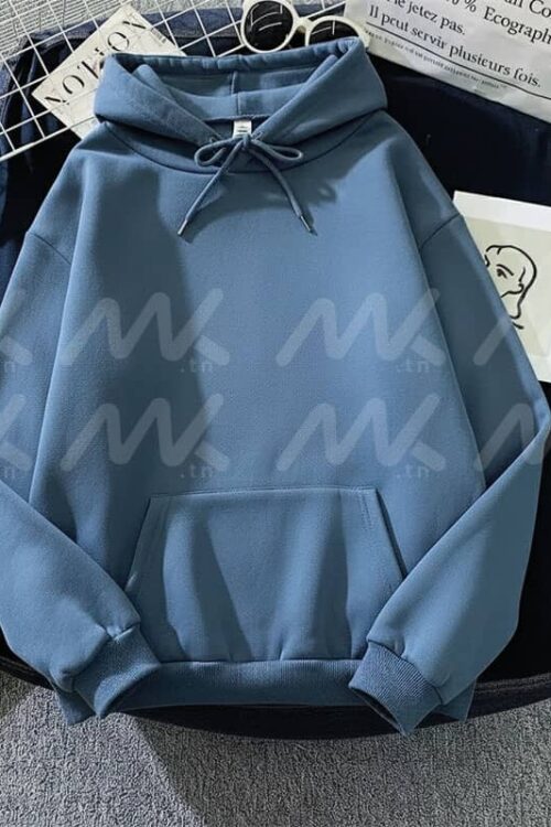 Capuche Uni Bleu Acier