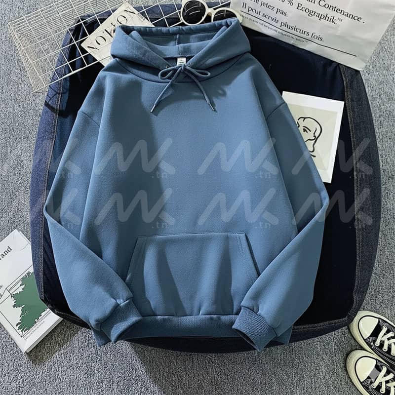 Capuche Uni Bleu Acier